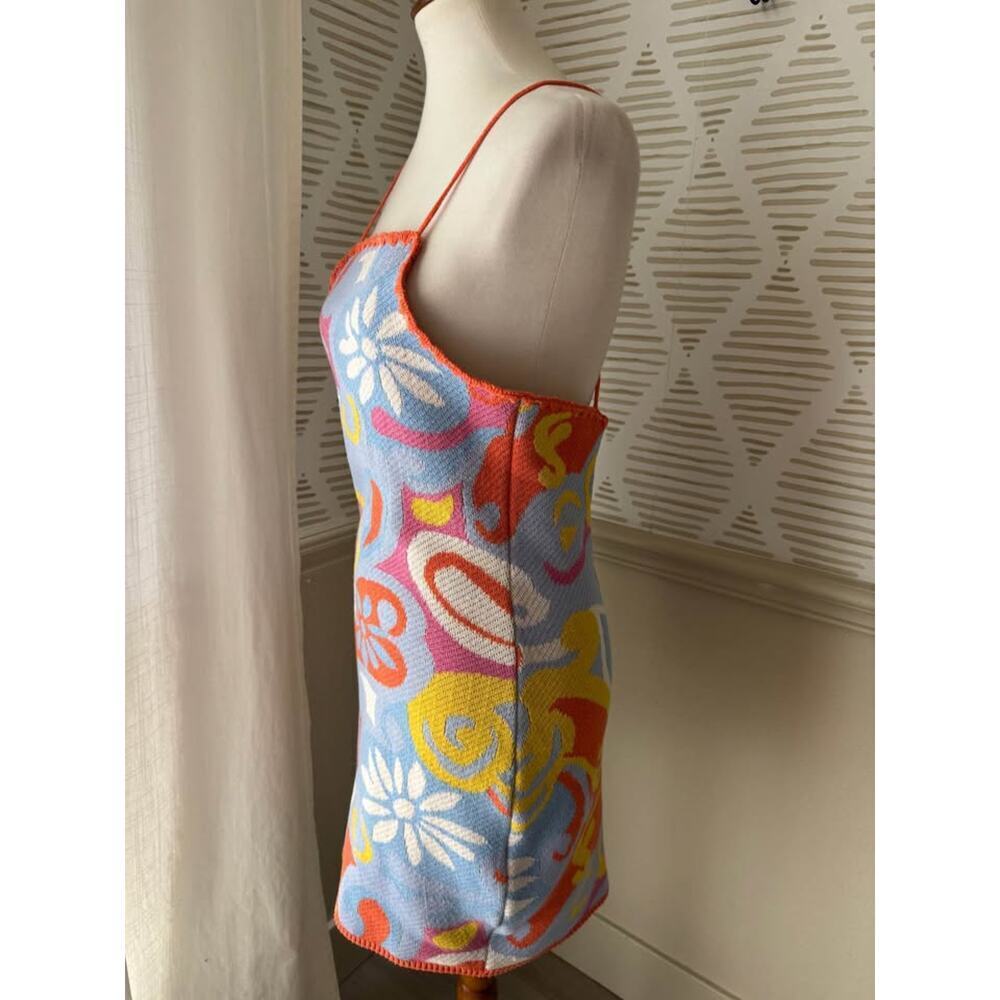 OM Maribetza Women’s Size Large/XL Multicolor Halter Knit Curvy Mini Dress - Picture 2 of 8